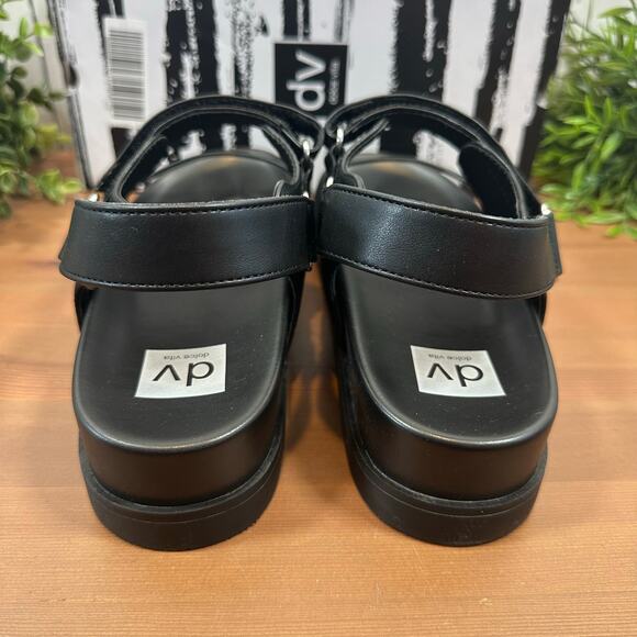 DV by Dolce Vita Women's Argyle Strap Sandals Black Size 6 - Picture 4 of 8